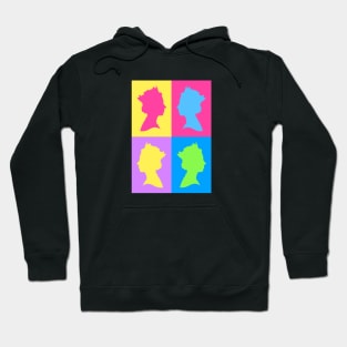 Colourful Queen Silhouette Portrait Pattern Hoodie